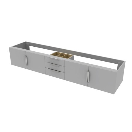 Castello Usa Alpine 84-inch Gray Vanity Base with Brushed Nickel Handle CB-MC-84G-BN-VBO